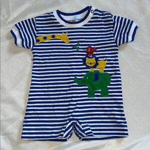 Florence Eiseman Blue and White Striped Romper